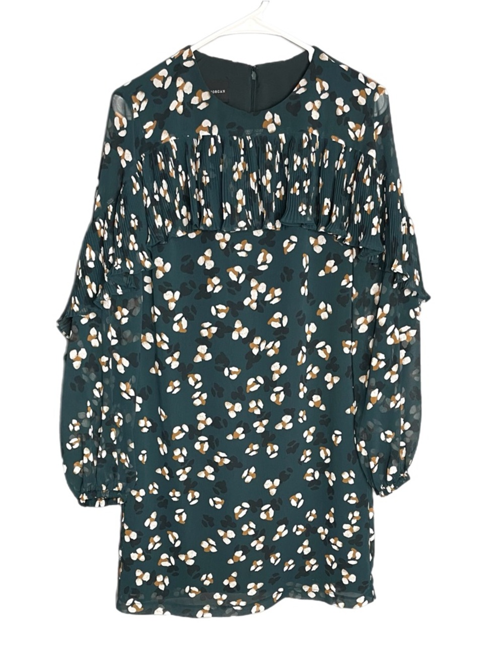 Donna Morgan Long Sleeve Sheer Tunic Blouse Ruffle Women’s Size 4